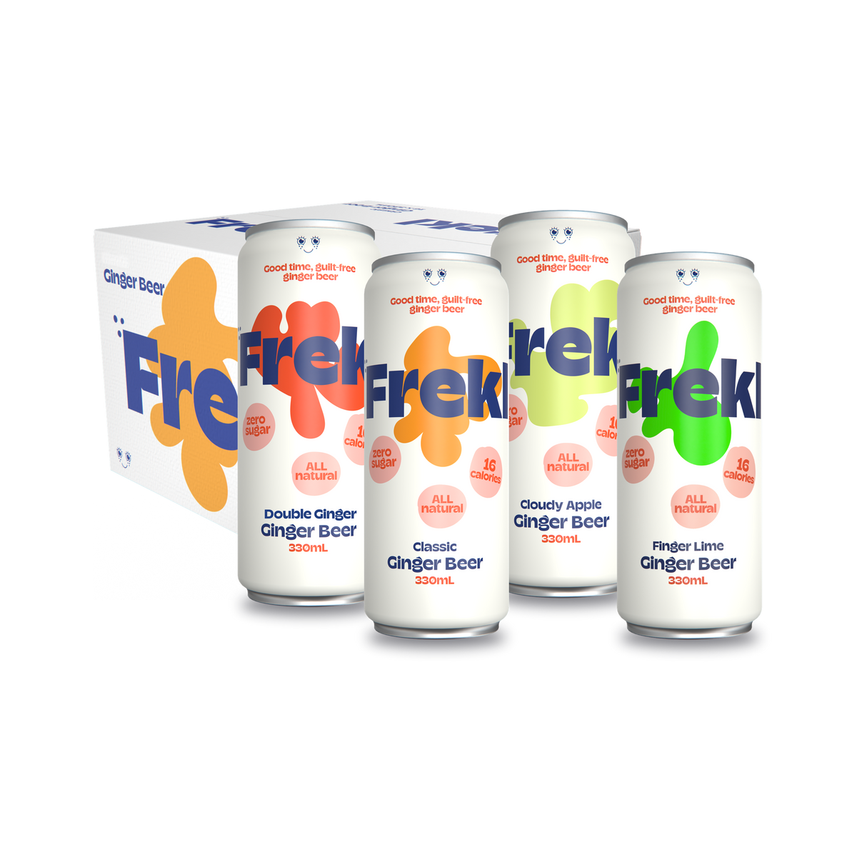 Frekl Mixed Case ginger beer - all four flavours, 16 x 330mL cans